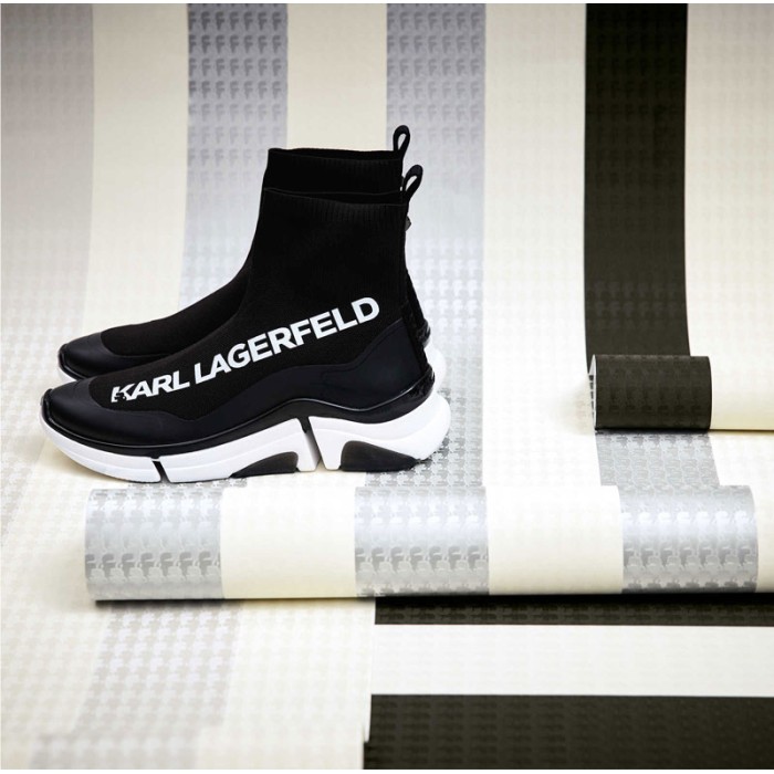 Papel Pintado rayas grises blanco crema Karl Lagerfeld - As Creation Karl Lagerfeld 378493