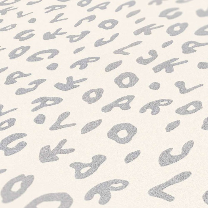 Papel Pintado sopa letras Karl Lagerfeld blanco plata - As Creation Karl Lagerfeld 378561