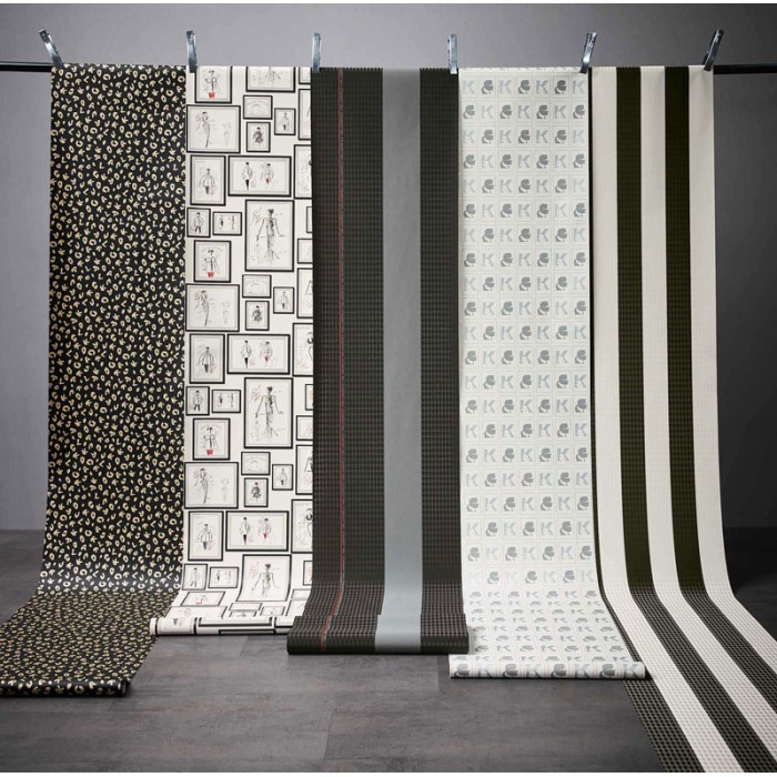 As Creation|Black wallpaper with letters by Karl Lagerfeld|Wallpaper