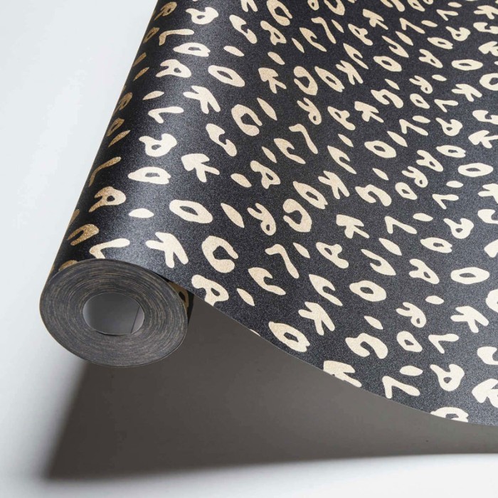 As Creation|Black wallpaper with letters by Karl Lagerfeld|Wallpaper