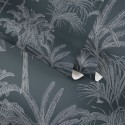 As Creation|Wallpaper colonial style with black and gray palm trees|Wallpaper