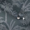 As Creation|Papel Pintado estilo colonial con palmeras negro y gris|Papel Pintado