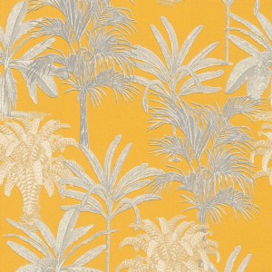 Casadeco|Papier peint style zen feuilles de bambou blanc et gris|Papier Peint