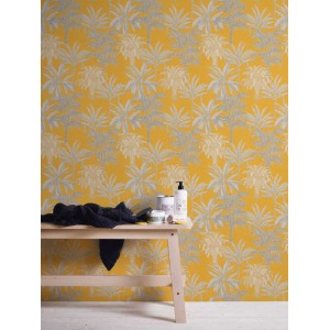 Casadeco|Papier peint style zen feuilles de bambou blanc et gris|Papier Peint 2