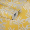 As Creation|Wallpaper mustard with embossed grey palm trees|Wallpaper