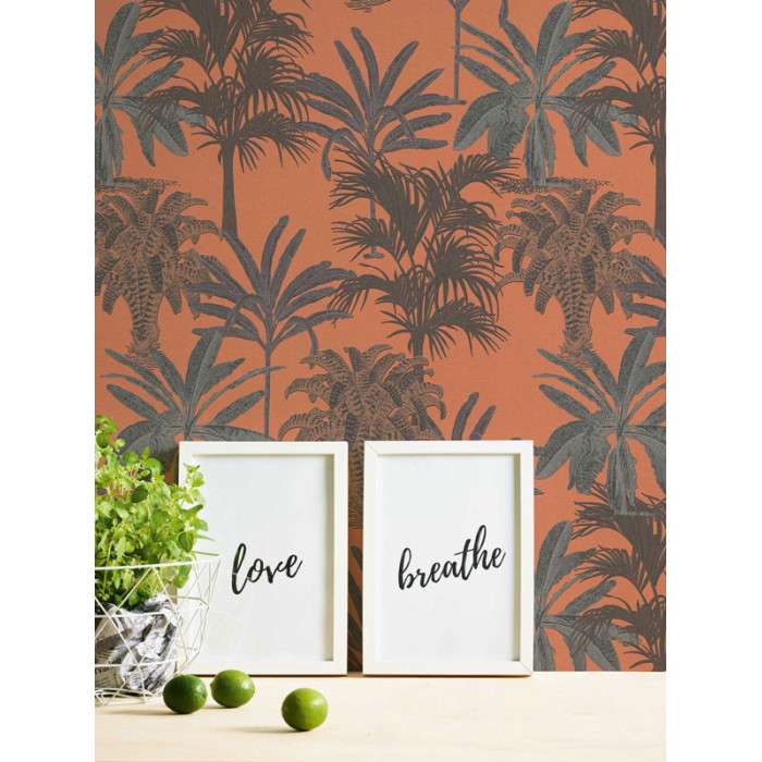 As Creation|Tapete Fliesen mit Relief im kolonialen Stil orangefarben|Tapeten