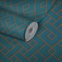 As Creation|Papier Peint vert métallisé et motif géométrique|Papier Peint