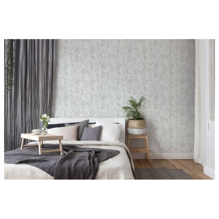 As Creation|Tapete mit floralem Bambusmuster in Beige und Cremefarben|Tapeten