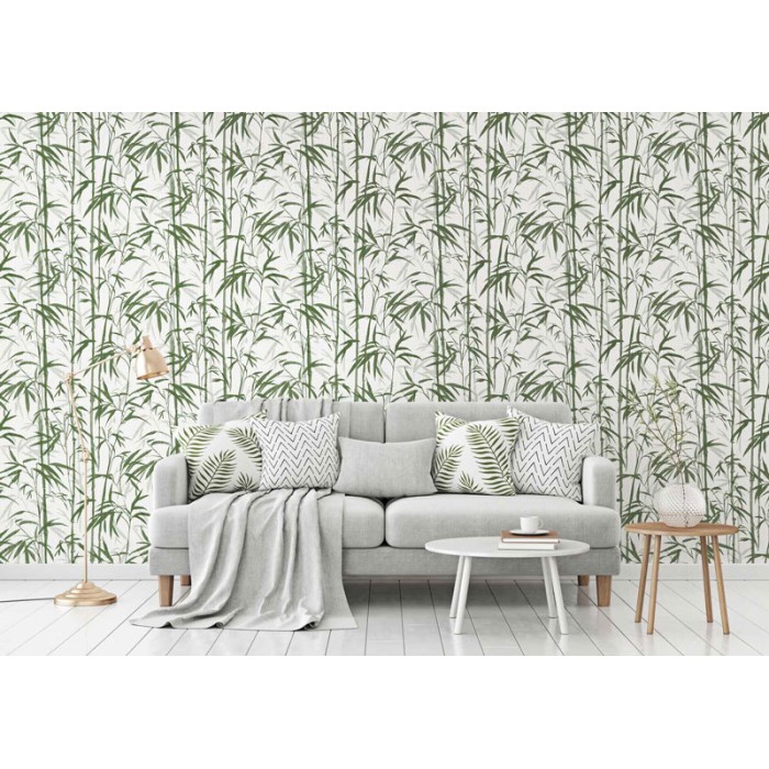 As Creation|Papier Peint élégant forêt de bambou verte|Papier Peint