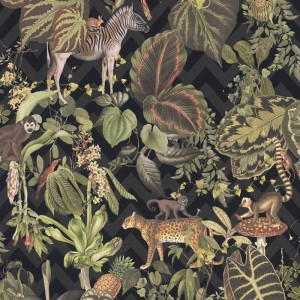 Papeldecor|Wild landscape Toile de Jouy wallpaper|Wallpaper