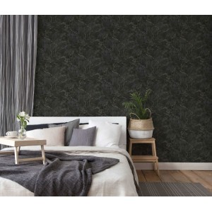 Papeldecor|Tapete geometrische Mosaik aus grauem Marmor mit metallischen Details|Marmorimitat 2