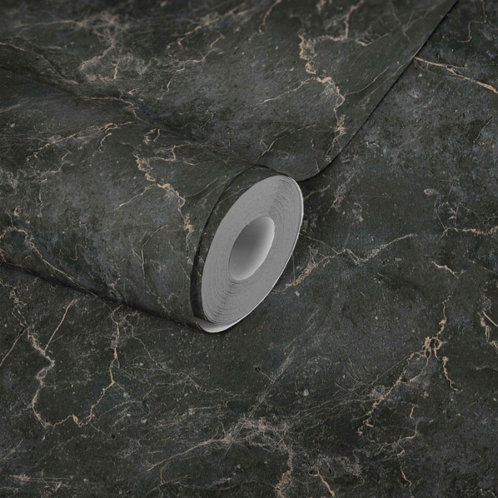 As Creation|Wallpaper black marble veined with beige|Marble Imitation