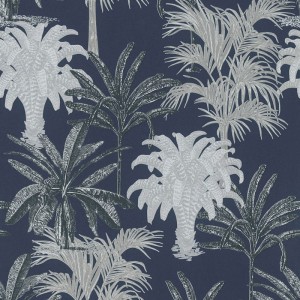 Marburg|Papier peint feuilles monstera palmiers argent|Tropical
