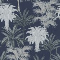 Papeldecor|Papel Pintado palmeral azul gris tropical|Papel Pintado