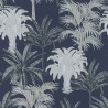 Papeldecor|Papel Pintado palmeral azul gris tropical|Papel Pintado