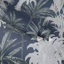 Papeldecor|Papel Pintado palmeral azul gris tropical|Papel Pintado
