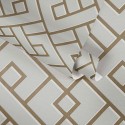 Papeldecor|Papier Peint labyrinthe gris métallisé|Papier Peint