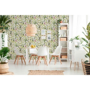 Marburg|Papier Peint tropical grandes feuilles vertes et grises|Tropical 2