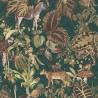 Papeldecor|Wallpaper jungle animals green background|Wallpaper