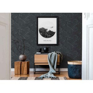 Papeldecor|Papier Peint marbre noir beige veiné|Papier Peint 2