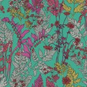 Architects Paper|Papier peint floral scandinave avec motifs dessinés fond vert|Floral