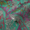 Architects Paper|Scandinavian floral wallpaper with drawn motifs on green background|Floral