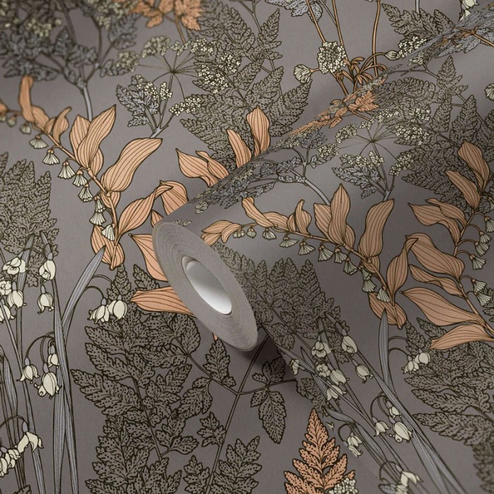 Architects Paper|Floral wallpaper in grey with a modern touch|Floral