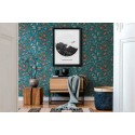 Architects Paper|Modern floral wallpaper in teal blue|Floral