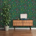 Architects Paper|Modern Scandinavian floral wallpaper in green|Floral
