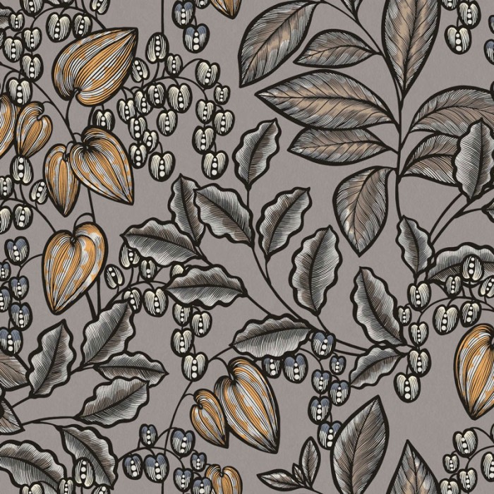 Papel pintado flora de diseño moderno gris taupe - Architects Paper Floral Impresion 377549