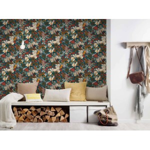 Architects Paper|Papel pintado floral estilo retro azul y blanco|Papel Pintado 2