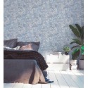 Architects Paper|Papel pintado floral estilo retro azul y blanco|Papel Pintado