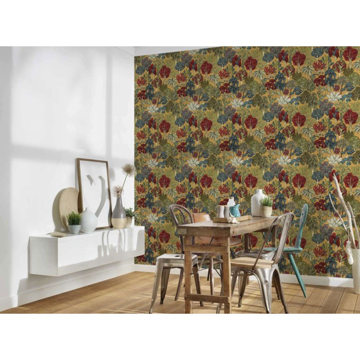 Architects Paper|Mustard yellow wallpaper with minimalist style trees|Floral