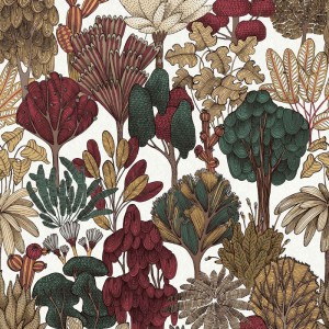 Grandeco|Boho-style blue floral wallpaper|Floral