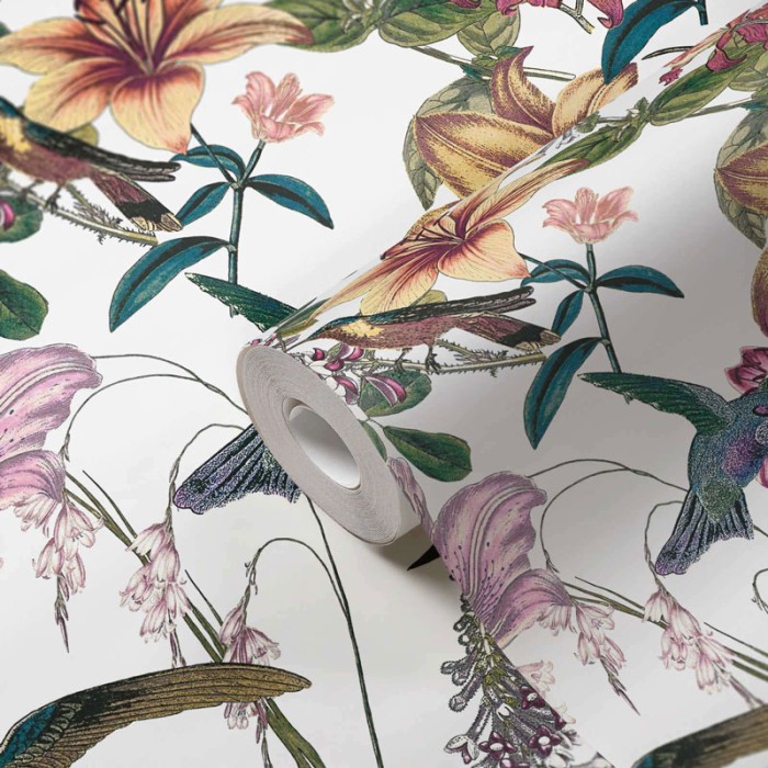 Architects Paper|Romantic floral wallpaper with hummingbirds|Floral