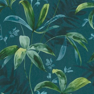 Architects Paper|Floral wallpaper with green watercolor leaves|Floral