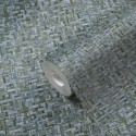 Architects Paper|Teal blue woven wicker-effect wallpaper|Raffia Imitation