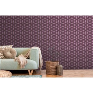 Elitis|Oriental beige and pink silk-effect wallpaper|Wallpaper 2