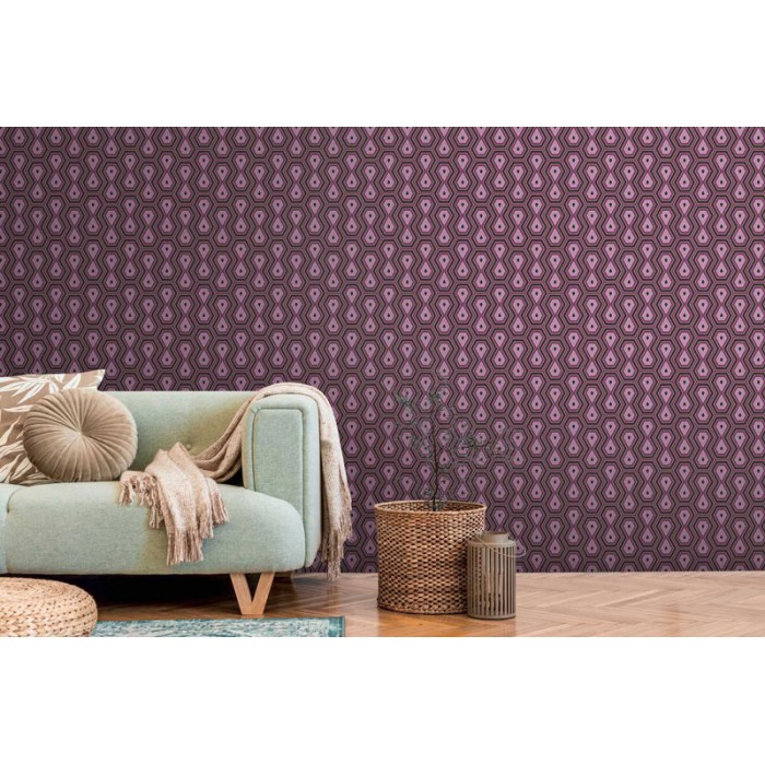 Architects Paper|Retro Tapete mit Design in Puderrosa und Violett|Retro