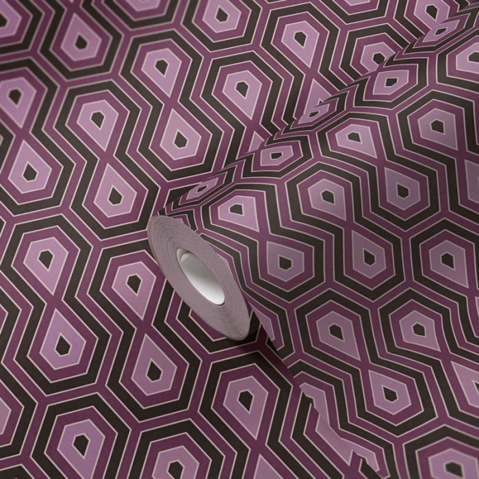 Architects Paper|Retro Tapete mit Design in Puderrosa und Violett|Retro