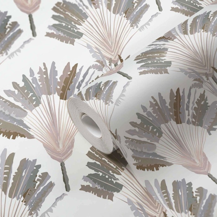 Architects Paper|Papel pintado palmeras beige y gris|Floral