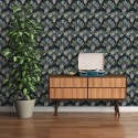 Architects Paper|Floral palm tree wallpaper on black background|Floral