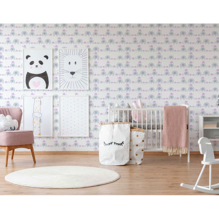 As Creation|Tapete Kinderzimmer für Mädchen mit Elefanten|Kindertapete