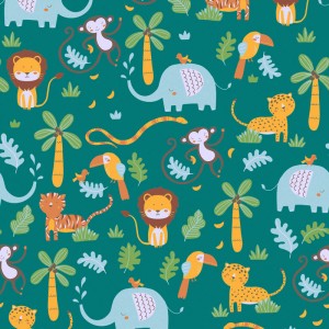 As Creation|Papier Peint pour enfants à pois avec des animaux|Enfants