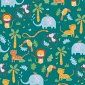 As Creation|Papier peint infantil vert avec des animaux de la jungle|Enfants