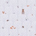 As Creation|Wallpaper forest animals gray for children|Children's