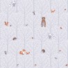 As Creation|Wallpaper forest animals gray for children|Children's