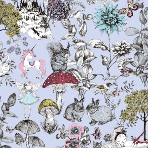As Creation|Papier Peint enfant rose animaux de la forêt|Enfants