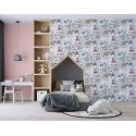 As Creation|Tapete Kinder Waldtiere grauer Hintergrund|Kindertapete