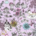 As Creation|Pink children's wallpaper with forest animals|Children's